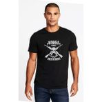 Qivi Pubg Kuru Kafa Beyaz Baskılı Siyah Erkek Örme T-shirt