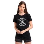 Qivi Pubg Kuru Kafa Beyaz Baskılı Siyah Örme Kadın T-shirt