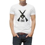 Qivi Pubg M416 Baskılı Beyaz Erkek Örme Tshirt - XL