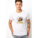 Qivi Pubg Playerunknowns Pubg Cember Baskılı Beyaz Erkek Örme Tshirt - XL