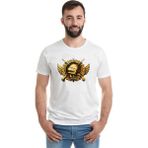 Qivi Pubg Playerunknown's Wınner Chıcken Dinner King Baskılı Beyaz Erkek Örme Tshirt - XL