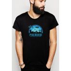 Qivi Pubg Pochinki Visit Mavi Baskılı Siyah Erkek Örme T-shirt
