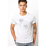Qivi Pubg Run Forest Run Baskılı Beyaz Erkek Örme Tshirt - XL