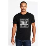 Qivi Pubg Straight Outta Erangel Baskılı Siyah Erkek Örme Tshirt - XS