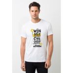 Qivi Pubg Winner Baskılı Beyaz Erkek T-shirt