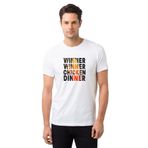 Qivi Pubg Wınner Kadın Baskılı Beyaz Erkek Örme T-shirt