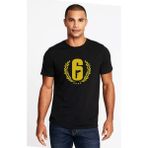 Qivi Rainbow Six Gun Baskılı Siyah Erkek Örme T-shirt