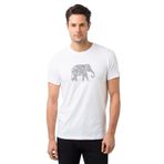 Qivi RF1172-ERKTS Zentangle Elephants Baskılı Beyaz Örme Erkek T-shirt