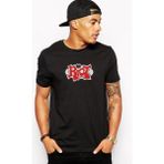 Qivi Riot Logo Baskılı Siyah Erkek Örme T-shirt
