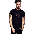 Qivi SFK0410ERKTS Cs Go Counter Strike Baskılı Siyah Örme Erkek T-shirt