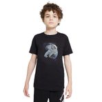 Qivi SFK0590-COCTS Astronot Dünyadan Uzaya Yolculuk Baskılı Unisex Çocuk Siyah T-shirt