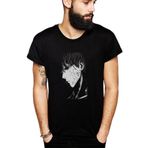 Qivi SFK0640ERKTS Anime One Punch Man Baskılı Siyah Örme Erkek T-shirt
