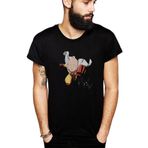 Qivi SFK0661ERKTS Anime One Punch Man Baskılı Siyah Örme Erkek T-shirt