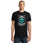Qivi SFK0759ERKTS Astronot Kuru Kafa Baskılı Siyah Örme Erkek T-shirt