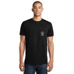 Qivi SFK0774ERKTS Kuru Kafa Beyaz ve Mavi Kafatası Baskılı Siyah Örme Erkek T-shirt