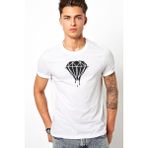 Qivi Silhouette Diamond Baskılı Beyaz Erkek T-shirt
