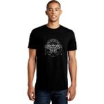 Qivi Silhouette Lotus Flower Baskılı Siyah Erkek Örme T-shirt