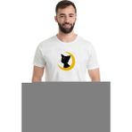 Qivi Silhouette Luna Baskılı Beyaz Erkek T-shirt