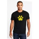 Qivi Silhouette Paw Baskılı Siyah Erkek Örme T-shirt