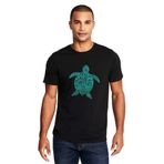 Qivi Silhouette Save The Turtles Baskılı Siyah Erkek Örme T-shirt