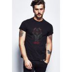Qivi Slipknot's Prepare For Hell Tour Rock Baskılı Siyah Örme Erkek T-shirt
