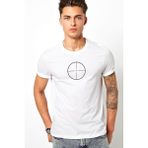 Qivi Snipper Baskılı Beyaz Erkek Örme T-shirt