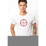 Qivi Snipper Target Baskılı Beyaz Erkek Örme T-shirt