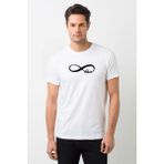 Qivi Sonsuzluk Love Black Baskılı Beyaz Erkek Örme T-shirt