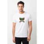 Qivi Spot 4 Kill Skull Kurukafa Baskılı Beyaz Erkek Örme T-shirt