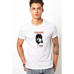 Qivi Stallone Hat Sylvester Stallone In Rambo Baskılı Beyaz Erkek Örme T-shirt