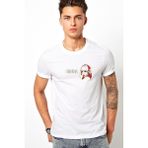 Qivi Stkrh72 Lady Gaga Baskılı Beyaz Erkek Örme T-shirt