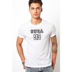 Qivi Suga 93 Baskılı Beyaz Erkek Örme T-shirt