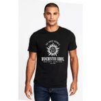 Qivi Supernatural Winchester Bros Baskılı Siyah Erkek Örme T-shirt