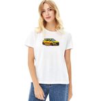 Qivi Suzuki Swift Baskılı Beyaz Örme Kadın T-shirt