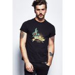 Qivi Tatto Legend Retro Baskılı Siyah Erkek Örme T-shirt