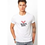 Qivi Tenis Vamos Rafa Logo Baskılı Beyaz Erkek Örme T-shirt