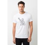 Qivi The Frog Gitarlı Kurbağa Kermit Baskılı Beyaz Erkek Örme T-shirt