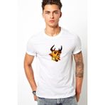 Qivi The Hunter Baskılı Beyaz Erkek Örme T-shirt