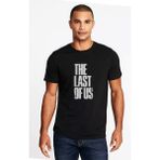 Qivi The Last Of Us Eskitme Yazlı Baskılı Siyah Erkek Örme T-shirt
