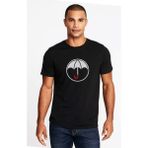 Qivi The Umbrella Academy Logo Baskılı Siyah Erkek Örme T-shirt