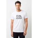 Qivi Trust Me I'm An Engineer Baskılı Beyaz Erkek Örme T-shirt