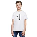Qivi Türk Boyları Karkin Tamga Baskılı Beyaz Unisex Çocuk T-shirt