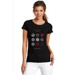 Qivi Twenty One Pilots Blurryface Baskılı Siyah Örme Kadın T-shirt