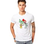 Qivi We All See And Morty Clown Baskılı Beyaz Erkek Örme T-shirt