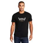 Qivi Wolfteam Logo Baskılı Siyah Erkek Örme T-shirt