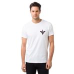 Qivi Worlds Collide Göğüs Baskılı Beyaz Erkek Örme T-shirt