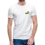 Qivi Yeşil Vosvos Tosbağa Göğüs Baskılı Beyaz Erkek Örme Tshirt - XL