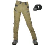 QIYUANT Bayan motosiklet sürme pantolon kemer aşınmaya dayanıklı su itici rüzgar geçirmez yüksek bel tüm sezon rahat motosiklet koruyucu yarış pantolon, Yeşil / Zırhsız, M