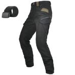 QIYUANT Erkek motosiklet sürme pantolon kemer aşınmaya dayanıklı su itici rüzgar geçirmez yüksek bel tüm sezon rahat motosiklet koruyucu yarış pantolon, Siyah / Zırhsız, 4XL