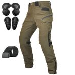 QIYUANT Erkek motosiklet sürme pantolon kemer aşınmaya dayanıklı su itici rüzgar geçirmez yüksek bel tüm sezon rahat motosiklet koruyucu yarış pantolon, Yeşil / Yükseltilmiş Zırh, XXL